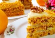 Пісний морквяний торт з горіхами і апельсиновим кремом ПІСНИЙ морквяний ТОРТ