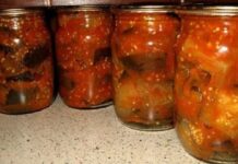 Вогник — гостра закуска з баклажанів на зиму Вогник з баклажанів