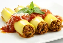 Канелоні з м’ясом. Покроковий рецепт