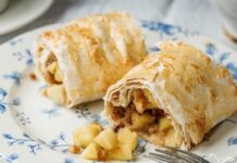 Яблучно-горіховий штрудель з лаваша. Покроковий рецепт