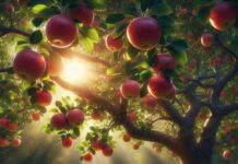 Погода у Вінниці на 17 жовтня На світлині дерево зі стиглими червоними яблуками