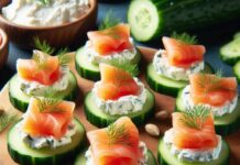 Рецепт легкої закуски з лососем та огірком