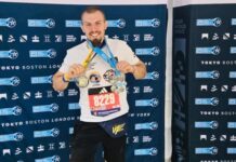 Ветеран з Вінниччини Роман Кашпур фінішував на Бостонському марафоні, подолавши дистанцію на протезі