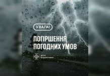 Увага! Попередження про грозу та сильний вітер на Вінниччині 19 липня