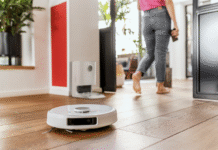 Чистота і комфорт щодня: як створити простір, у який хочеться повертатись Чистий сучасний інтер’єр з робот-пилососом та очищувачем повітря