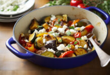 Запечені овочі з фетою та медом