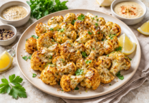 Запечена цвітна капуста з соусом тахіні та лимоном