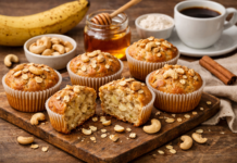 Легкі міні-кеш’ю кекси з бананом