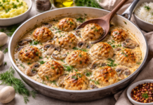 Курячі тефтелі у вершково-грибному соусі