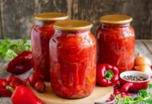 Класичне лечо з перцю та помідорів на зиму