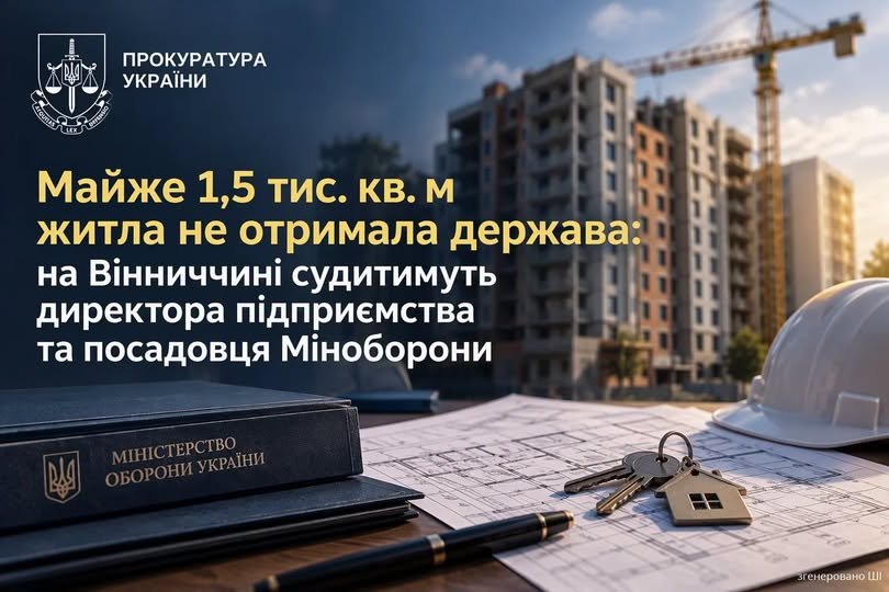 На Вінниччині до суду передали справу про втрату 1,5 тис. кв....